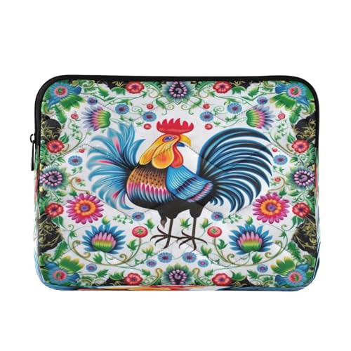 Funda para portátil de 13-14 pulgadas diseño gallo floral miniatura 1