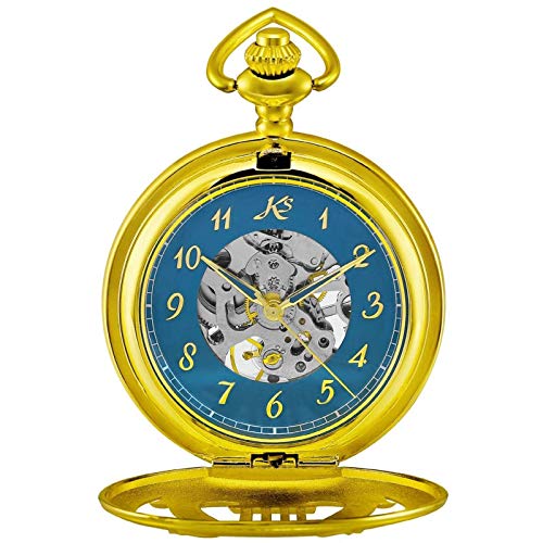 Reloj de bolsillo vintage con arpa musical y collar de esqueleto para eventos y bodas