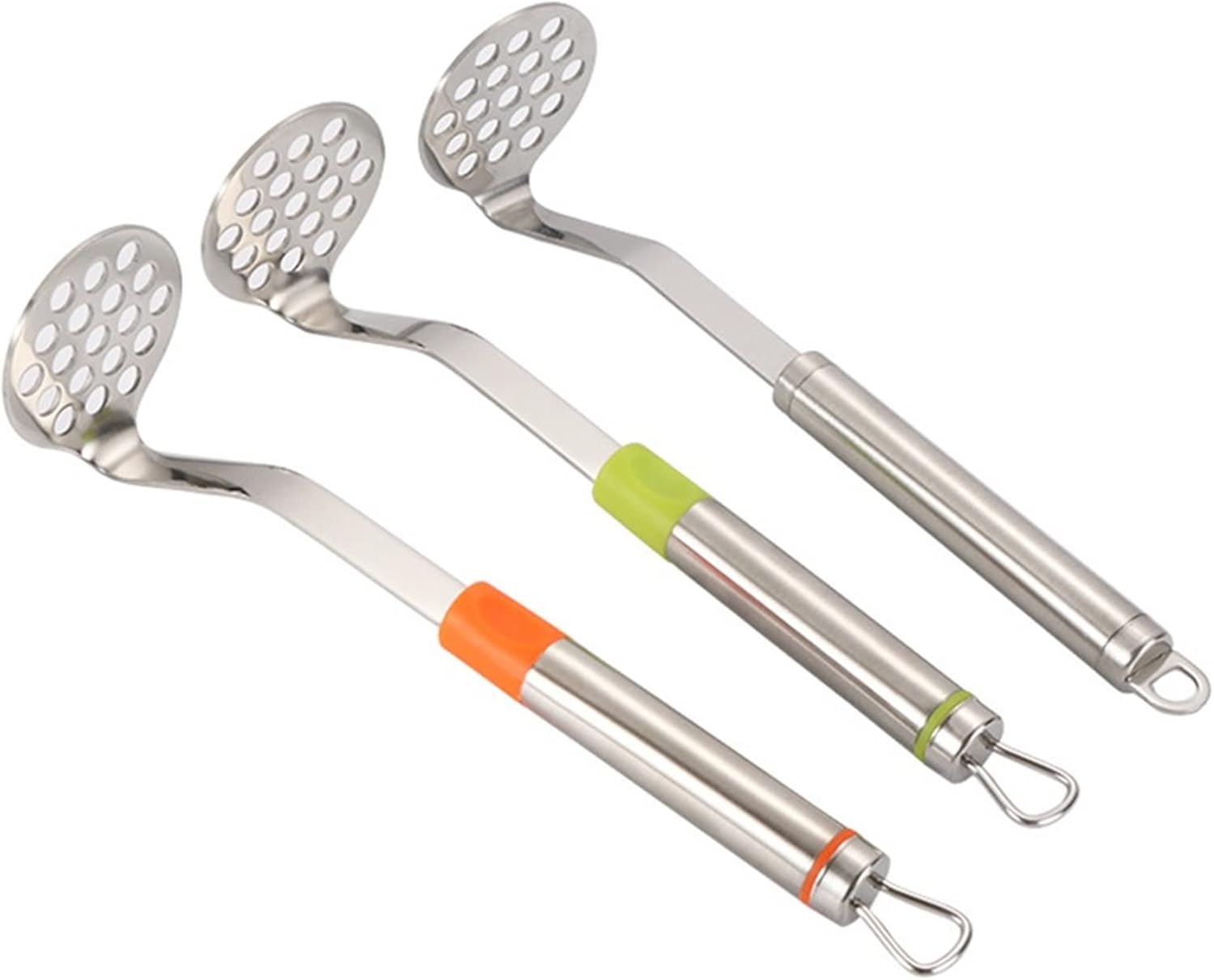 Potato Mashers Stainless Steel Potato Masher Potatoes Mud Pressure Mud Machine Ricer Fruit Vegetable Tools Kitchen Gadgets Accessories(G)