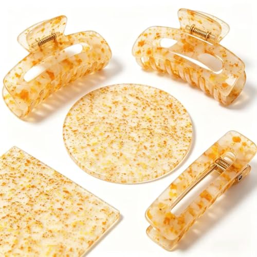 Image of Glitter Translucent Irregular Acrylic Sheet -1 /8 Thick Sparkly PMMA Acrylic Panels for Crafts Jewelry Display Sign DIY Decor Ornaments, Glitter Sheet for Glitter, CO2 Laser (3, Gold, 8x12inch)