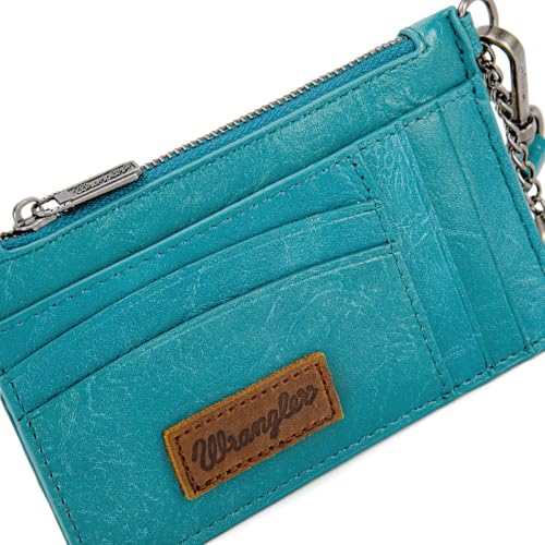Image of Montana West X Wrangler Wallet Card Holder RFID Credit Card Holder for Women Small Card Wallet Keychain Wallet with Wristlet Strap