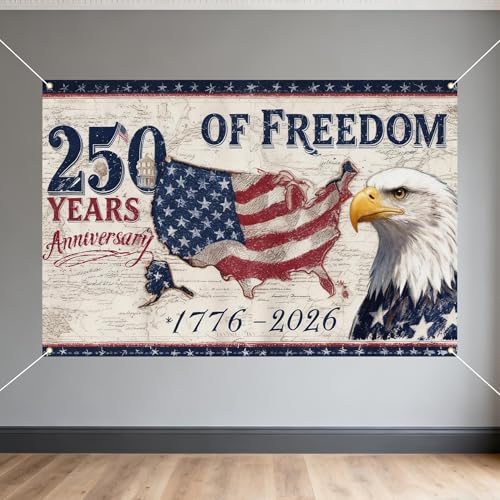 American 250 Years of Freedom Backdrop 1776-2026 3.6 x 6 Ft miniatura 1