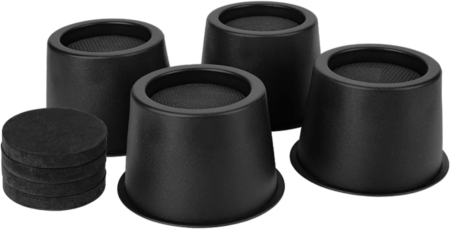 Round Circular Bed Risers Table Risers Furniture Risers lifts Height of 2 inch Heavy Duty Set of 4 Pieces (Black)