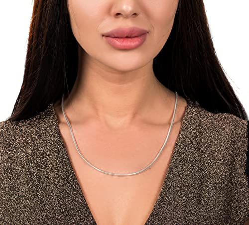 Savlano 925 Sterling Silver 2.5mm Solid Italian Round Diamond Cut Flexible Snake Chain Necklace With Gift Box For Men & Women - Made in Italy4