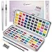 Aquarellfarben Set, Aquarell Malkasten Inklusive 100 Watercolor Set mit 40 Metallic Farben, Aquarellfarbkasten mit Wassertankpinsel, Wasserfarben Malen für Anfänger und Profis