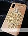 Produktbild Apple Schutzhülle iPhone X Luxus High-End. Echtholz mit Swarovski-Strass weißen auf Filigran gold Hochwertige Handarbeit.