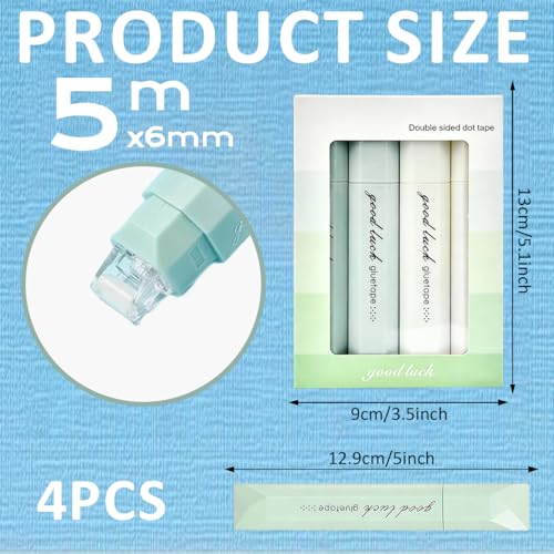 4 Stück Kleberoller Doppelseitig, Kleberoller Stift für Fotoalbum & Scrapbooking, Doppelseitiges Klebeband Roller (20m Gesamt), Fotokleber Roller Faltenfrei, Transparent für Bastelarbeiten, Schule