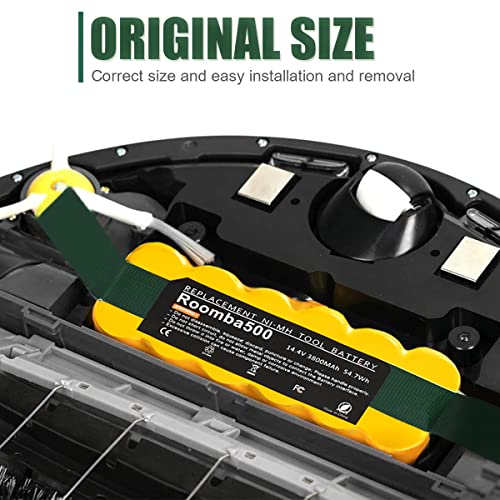 Image of 5.0Ah 14.4V Ni-Mh Battery Compatible with iRobot Roomba Replacement Battery for Roomba Battery Replacement 960 675 690 980 770 Battery for iRobot Roomba Battery Replacement 500 700 800 900 600 Series