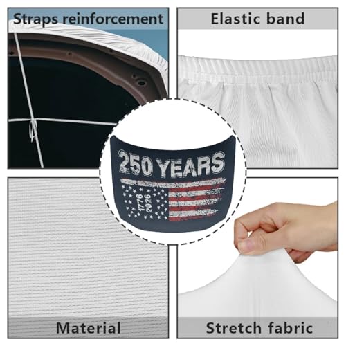 Image of Us 250 Years Car Hood Cover Elastic Washable Hood Covers for Cars Auto Hoods Protector Automotive Decor Half Car Cover for Cars Hoods Banner Replacement