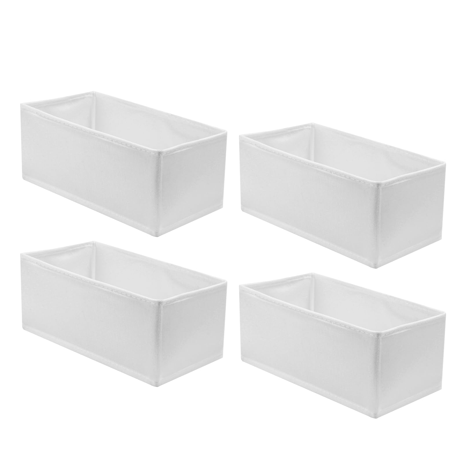 4 Pcs Drawer Organiser Clothes, Drawer Dividers for Clothes, Non-woven Fabric Wardrobe Organiser Boxes, Foldable Draw Cubes for Bedroom Drawers Underwear Socks Bras(White, Medium, 11x5.5x4.7 in)