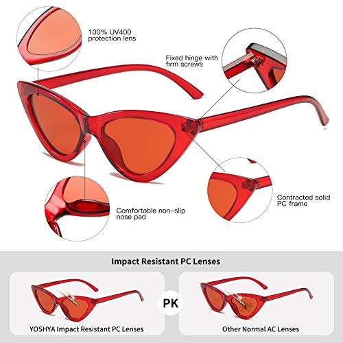 Image of Retro Vintage Narrow Cat Eye Sunglasses for Women Clout Goggles Plastic Frame