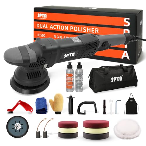 Buffer Polisher, SPTA 5-Inch 125mm Dual Action Random Orbital Car Polisher,Car Detailing Kit, 4Pcs...