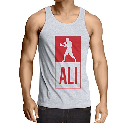 Camisetas de Tirantes para Hombre Boxeo - en el Estilo de Lucha para Entrenamiento, Deportes, Ejercicio, Funcionamiento, Ropa de Fitness (X-Large Blanco Multicolor)