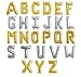 Rose&Wood 16" Single Gold Alphabet Letter Balloons Aluminum Hanging Foil Film Balloon Mylar Balloons Air Balloon Cannot Float(16",Letter N)
