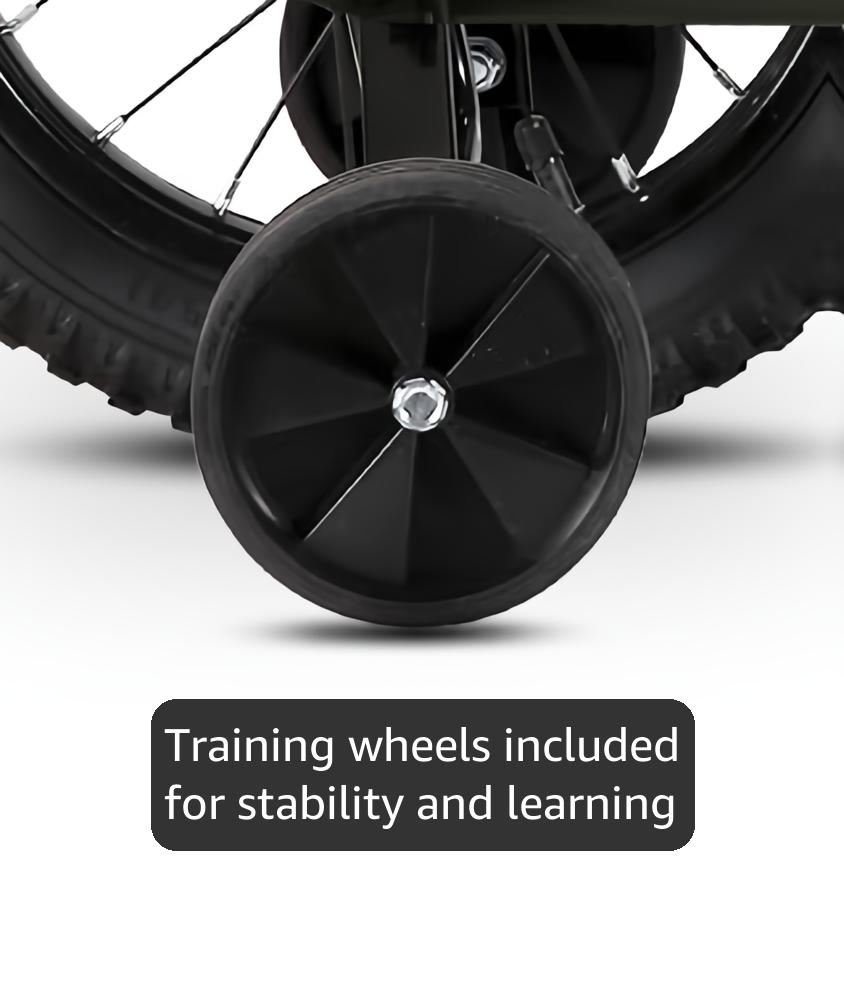 BODIOO Kids Bike Bicycle 14 Inches Kid Bicycle for Boys Girls with Training Wheels Sturdy Frame Adjustable Seat Handbrake and Coaster Brake for Rider 37 to 42 Inch