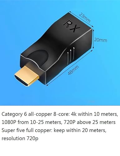 Miniatura 6 de HDMI Extender Over Cat 5e6, HDMI to RJ45 Ethernet Network Converter 2 Ports, Support 1080 P UP to 30m98ft, Suitable for HDTV, Set Top Box, DVD, PS4,