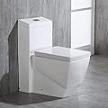 WOODBRIDGE Modern Square Design One Piece Dual Flush 1.28 GP Toilet, Chair Height with Soft Closing Seat,T-0020, White