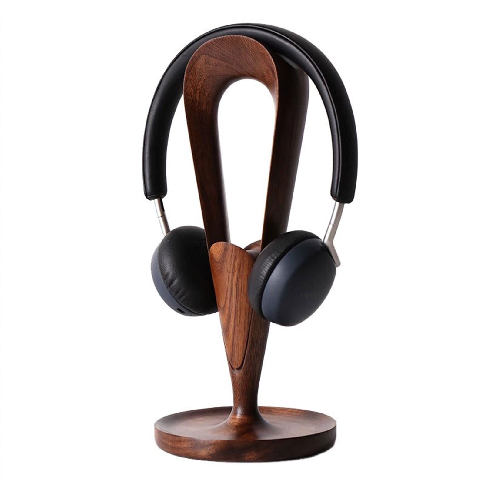 Soporte Auriculares Soporte for auriculares, soporte for auriculares de madera de nogal for escritorio, compatible con suspensión de auriculares duales for juegos de PC, oficina Soporte Cascos ( Color