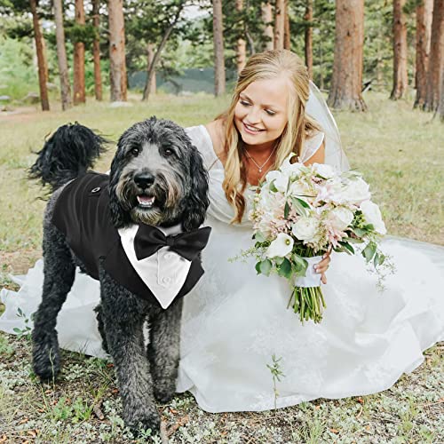 Disfraz formal de tuxedo para perro con bandanas ajustables miniatura 6