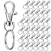 35 pcs Porte-clés, Pivotants Pour Clés, Mousqueton Porte Clé Métal Polissage Keychain de Crochets Anneaux Détachables, 25 mm de diamètre