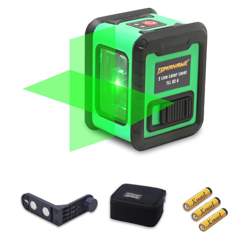 TOMAHAWK® TLL 02 - Compact 2 Green Line Laser Level - 98ft Green Cross Self-Levelling Laser Line for Construction with Vertical/Horizontal Magnetic Base, Adjustable Brightness (B0CKW8PTWD) Amazon Price History, Amazon Price Tracker