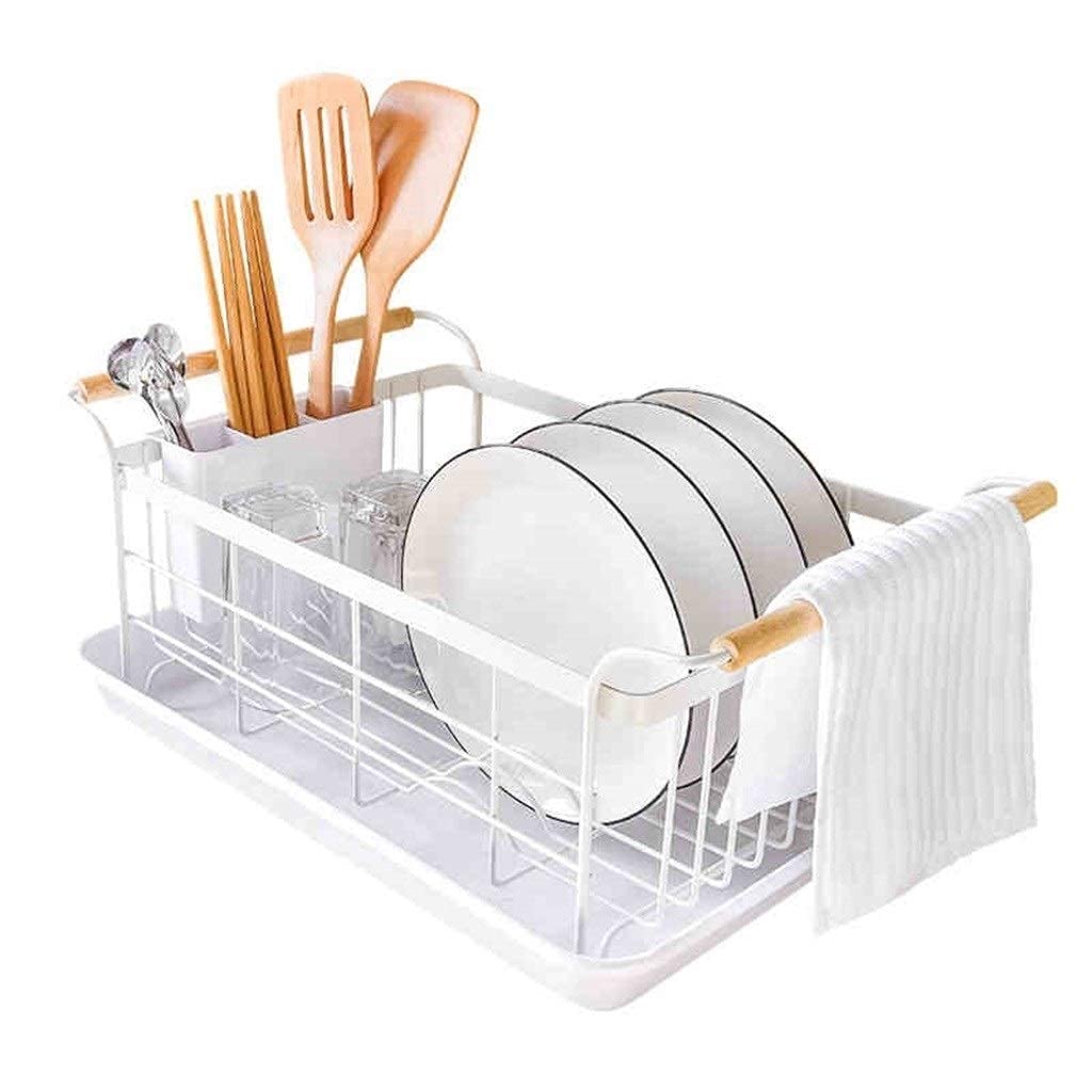 YUOdtuDX draining rack, Dish Drying Rack with Utensil Cutlery Holder Over The Sink, in or on Counter Drainer Drain Large Kitchen Storage