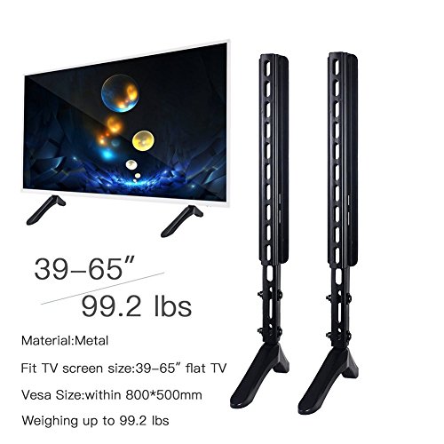 Universal TV Stand for 39-65” - Drsn Flat TV Stand Legs Loading Capacity 99.2 lbs - Pedestal Feet Wall Mount for General TV Vesa as Vizio TCL Sony LG Samsung TV Stands for Desk Top Wall Mounting Black