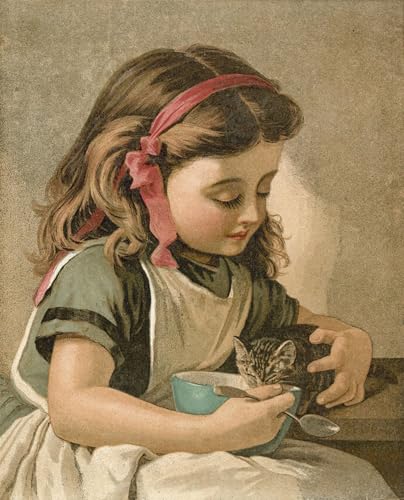Pintura la colazione di Kitty de Sophie Gengembre un regalo artistico original de 60x90cm