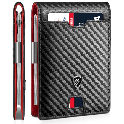 Image of RUNBOX Mens Slim Wallet with Money Clip RFID Blocking Bifold Credit Card Holder for Men with Gift Box