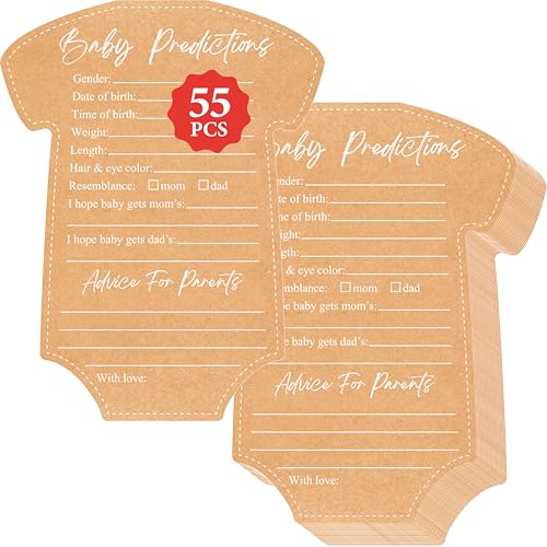 Image of 55PCS Baby Predictions, Double Sided Advice Cards Baby Shower Decorations Cards Wishes to Baby for Parents