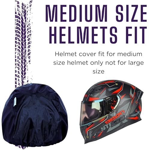 Image of Polyester Helmet Cover - Protects from Dust, Rain, Scratches Dustproof Waterproof Lightweight and Durable Secure Universal Size Storage Bag for Motorcycles Helmets (Pack of 2)