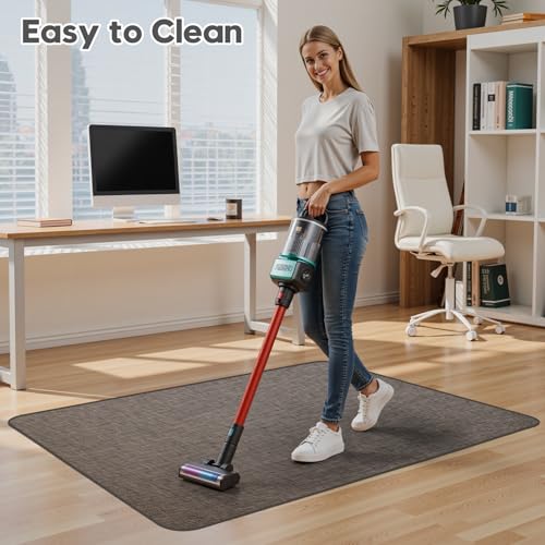Image of Sycoodeal Office Chair Mat for Hardwood & Tile Floor, 48 inch x 60 inch Heavy Duty Computer Gaming Chair Mat for Rolling Chairs Non-Curve, Anti-Slip, Floor Protector for Home Office (Coffee)