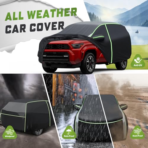 Image of Mixsuper Liner Car Cover for Toyota 4Runner 2002-2026, 7 Layers Waterproof Car Cover Accessories for 4Runner with Zipper Door, Windproof Straps, Reflective Strips, Anti-UV, All Weather