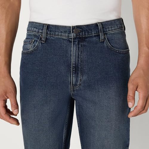 Image of Amazon Essentials Men's Athletic Fit Jeans with Extra Room in Hip and Thigh, Low Stretch Denim, 5 Pocket Styling