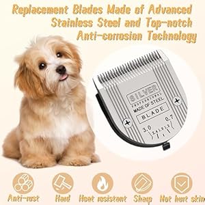 Professional Animal 5in1 Adjustable Blade Compatible with Wahl Arco Bravura Chromado Creativa Figura and Motion Pet Dog and Horse Clippers Replacement for Wahlfine 2179301 Silver3pcs  Cucciolini Doodles Professional animal 5 in 1 adjustable blade compatible with wahl arco bravura chromado creativa figura and motion pet dog and horse clippers replacement for wahl fine 2179 301 Silver 3pcs   cucciolini doodles