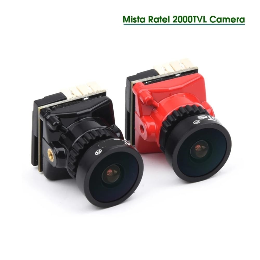 Ratel 2000TVL FPV Mini kamera 1/1,8 cala Starlight HDR 2,1 mm obiektyw 4:3 i 16:9 NTSC i PAL przełączana pasuje do drona RC FPV (czerwony)