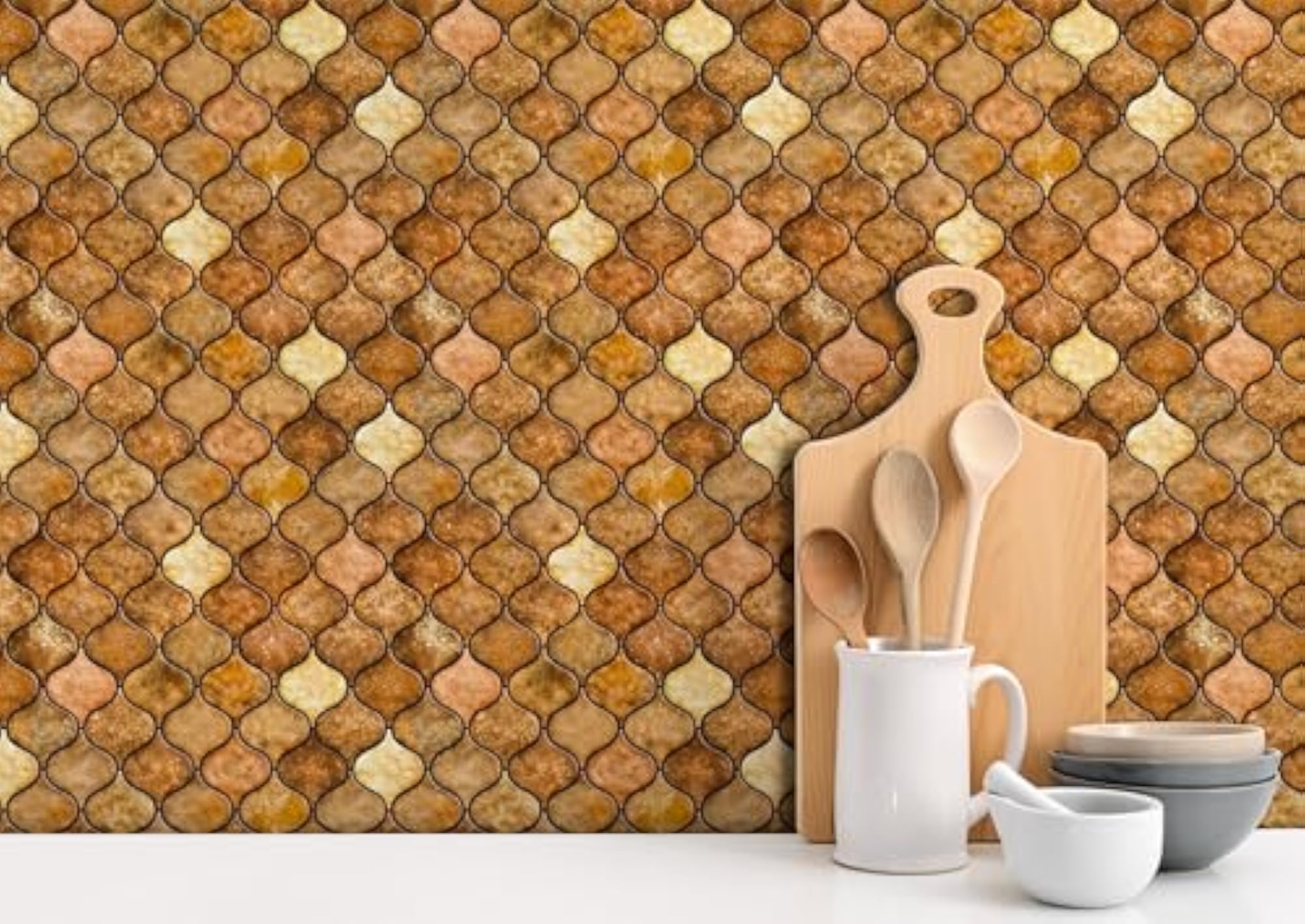 Peel and Stick Backsplash Tiles in Moroccan Design for Home