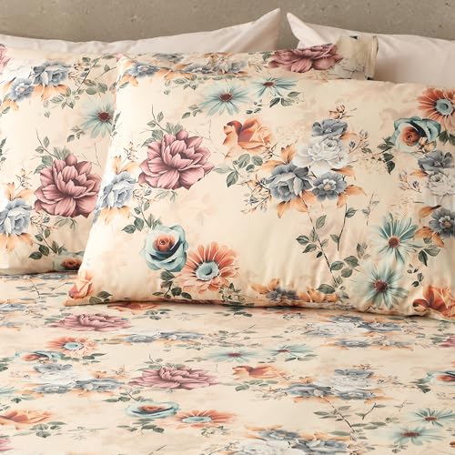 Image of Bedsheet Set | GOTS Certified 100% Organic Cotton Percale | 200 TC | Breathable & Skin-Friendly (Single, Mia)