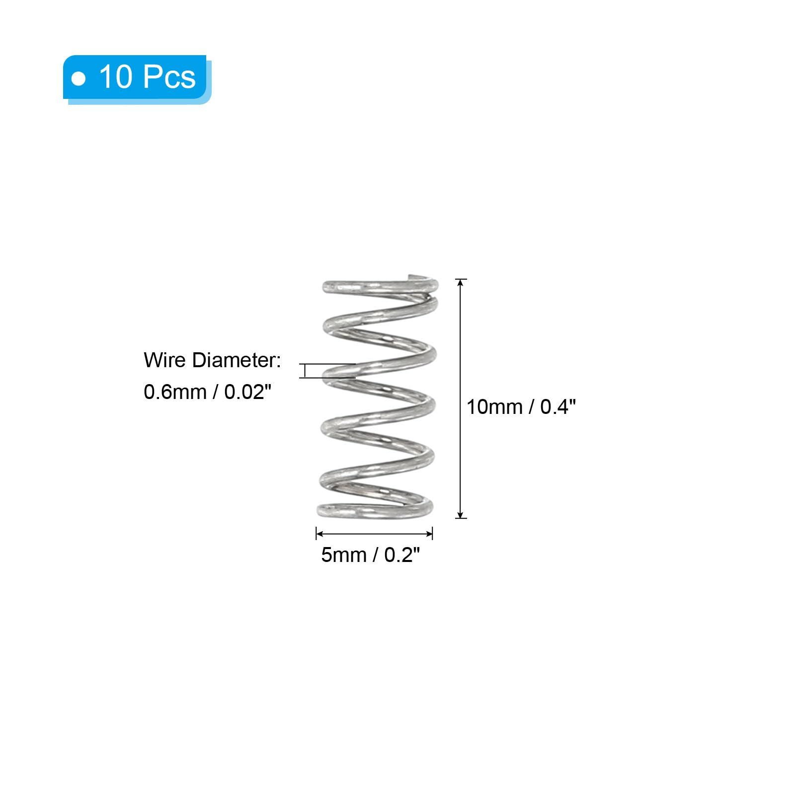 10 Pz/lotto Molla Di Tensione 0.3mm 0.4mm 0.5mm 0.6mm 304 Molla Di Estensione In Acciaio Inox OD 2mm-6mm Lunghezza 10mm A 50mm A2 - Foto 6