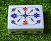 Floral Symmetry Marble Inlay Jewelry Box Gorgeous Handmade Organizer Trinket Box (4 X 3 inch) with Floral Inlay - Shiny Decorative Marble Ring Box Inlay Art - Unique Art work Great Birthday Gift