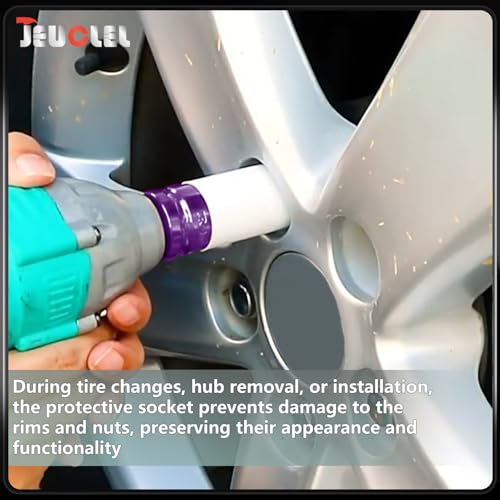 Image of 15mm 1 /2 inchDrive Wheel Protector Impact Socket, Lug Nut Impact Socket | 6 Point, Non-Marring, Thin Wall, Deep Socket, Wheel Protector, Protective Socket, Color-Coded, Cr-Mo Steel, Hand Repair Tool