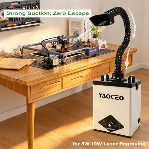 Image of YC100 Solder Fume Extractor, Powerful 105W & Suction 260m /h, Low-Noise Below 53dB, Fume Extractor Soldering with 13 Filters 3-Layers Filtration,Fume Extractor for Laser Engraving, Soldering,Welding