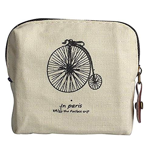 Preisvergleich Produktbild KTENME Münzbörse Mädchen Canvas Kleine Handtasche Reißverschluss Brieftasche für Karten Bargeld Lippenstift (8 x 9 cm)