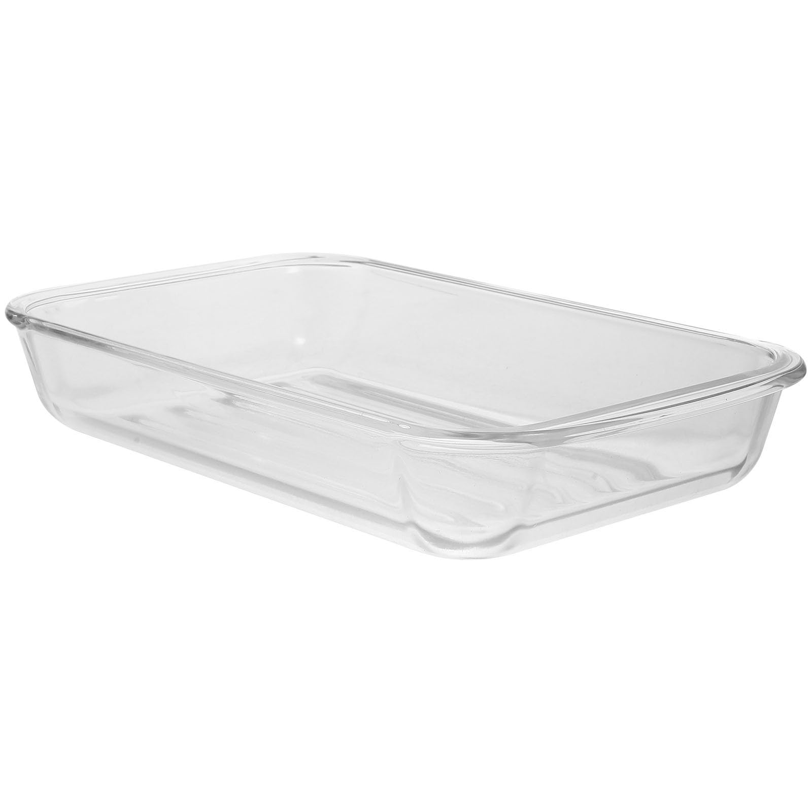 Toyvian Fuente para Hornear de Vidrio Templado 1.5l Resistente al Calor, Reutilizable y Práctica para Horno y Microondas en Estilo Simple