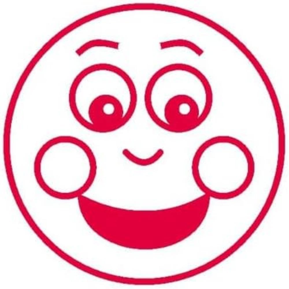 Trodat Printy 4933 Teacher Stamp Smiley Face (with dimples) – Self Inking, Red Ink