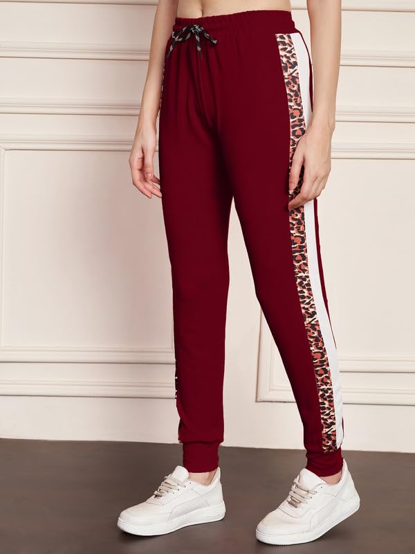 Image of DTR FASHION Polyester Blend Animal Print Taped Tracksuit | Night Wear Suit For Women