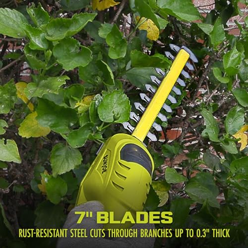 Image of Sun Joe 24V-SSEG-LTE 24-Volt Cordless Handheld Shrubber + Trimmer, Kit (w / 2.0 Ah Battery + Quick Charger), 12 x 4 x 4 inches