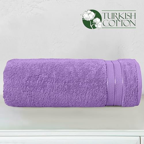 Image of Elegant Comfort Three Line Popcorn Towel Set for Bathroom 35 x 70 inches, Premium Hotel Quality 1-Pack Jumbo Towels, 100% Turkish Cotton, Soft and Durable, Quick Dry and Highly Absorbent, Lavender