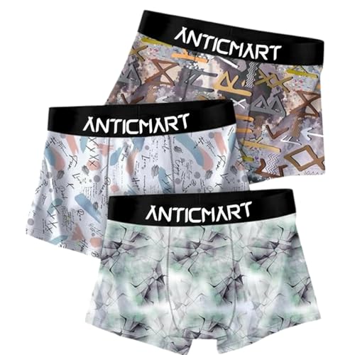 Image of Men's Extra Thin Elastic Ice Silk Underwear - Long, Comfortable, Breathable Boxer Brief Trunks (Pack of 3)