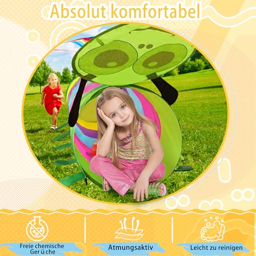 Yorfull Tunnel Gioco Per Bambini, Tenda Gioco Bambini Di 1 2 3 Anni, Multifunzionali Tubi Giochi Da Giardino Per Bambini，Tunnel Leggera Pieghevole Per Bambini Da Interno E Da Esterno, Colorata - 6